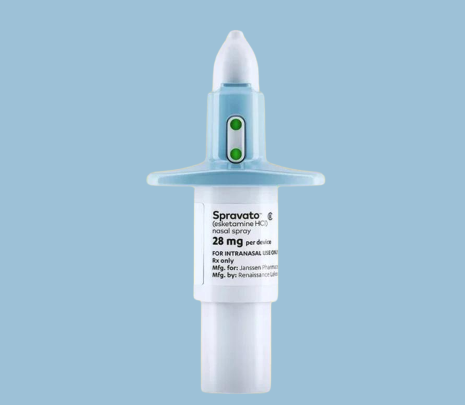 Spravato (esketamine) nasal spray device, 28 mg